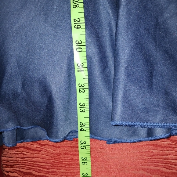 CHI CHI Navy Blue Lace Cap Sleeve Back Zip Pockets Dress Size 12 - Picture 16 of 16